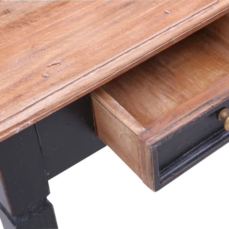 Schrijftafel Met Lades 90X50X101 Cm Massief Gerecycled Hout Zwart