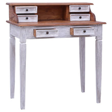 Schrijftafel Met Lades 90X50X101 Cm Massief Mahoniehout Wit