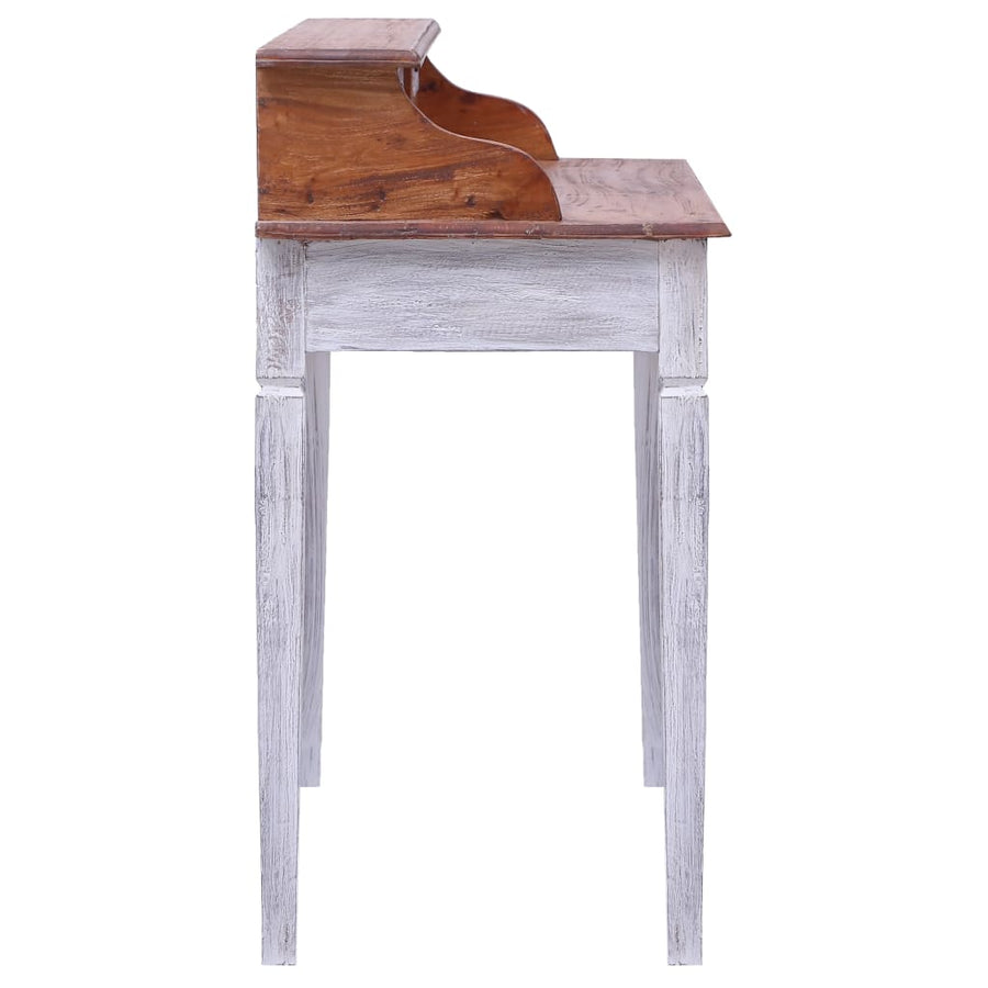 Schrijftafel Met Lades 90X50X101 Cm Massief Mahoniehout Wit