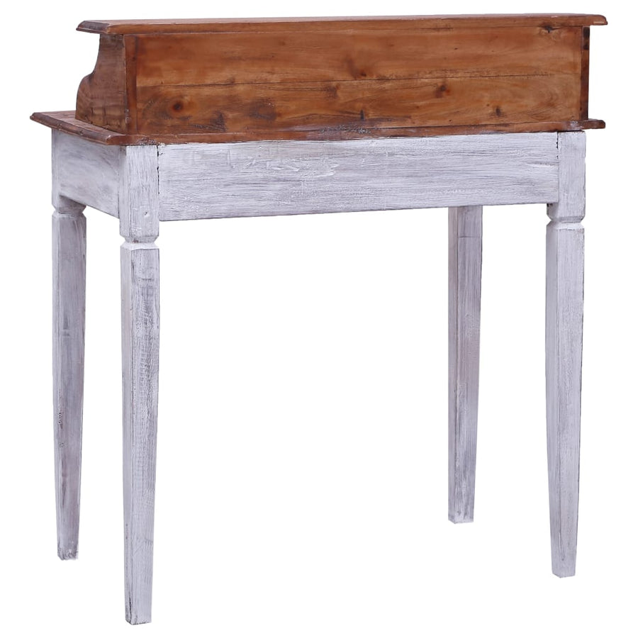 Schrijftafel Met Lades 90X50X101 Cm Massief Mahoniehout Wit