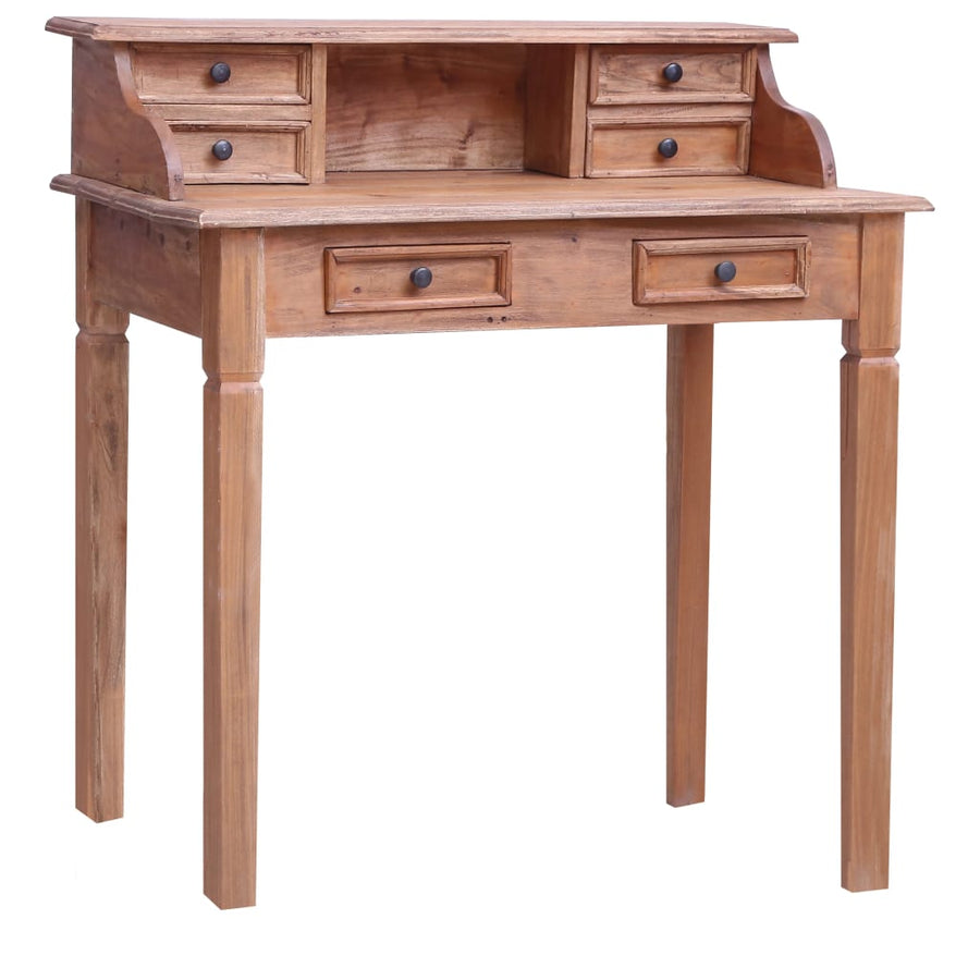 Schrijftafel Met Lades 90X50X101 Cm Massief Mahoniehout Bruin