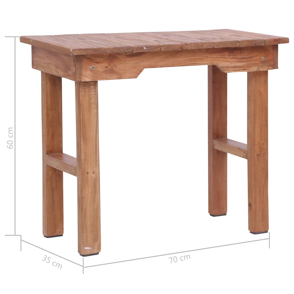 Bijzettafel 70x35x60 cm massief mahoniehout