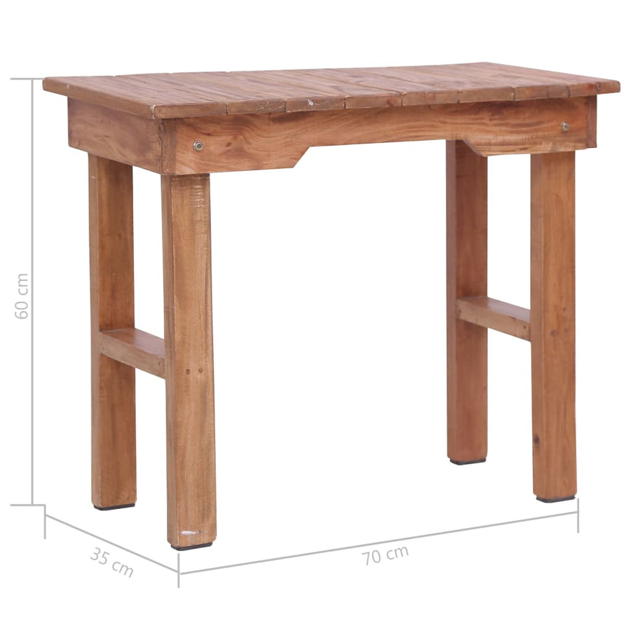 Bijzettafel 70x35x60 cm massief mahoniehout
