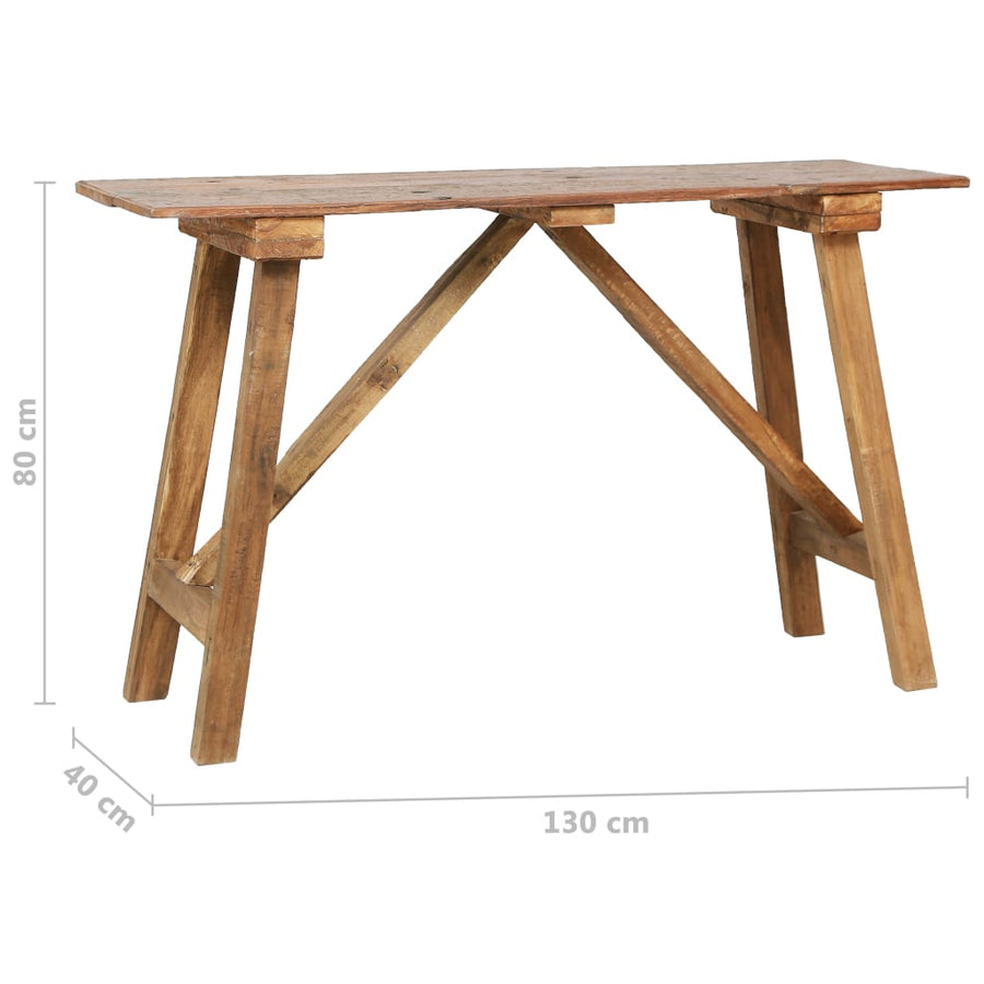 Wandtafel 130X40X80 Cm Massief Gerecycled Hout
