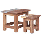 Bijzettafel set massief gerecycled hout