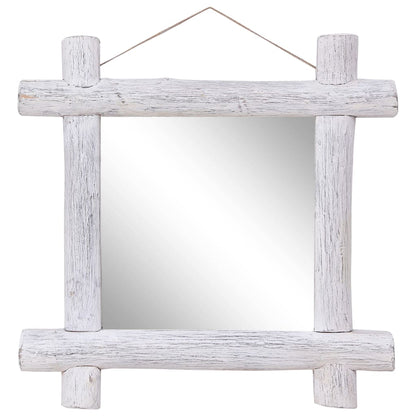 Spiegel Houtblokken 70X70 Cm Massief Gerecycled Hout 70 x 5 x 70 cm Wit