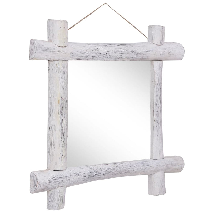 Spiegel Houtblokken 70X70 Cm Massief Gerecycled Hout 70 x 5 x 70 cm Wit