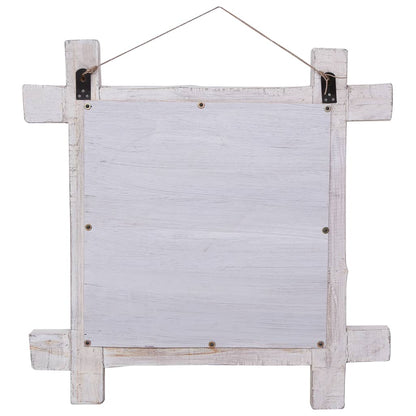 Spiegel Houtblokken 70X70 Cm Massief Gerecycled Hout 70 x 5 x 70 cm Wit