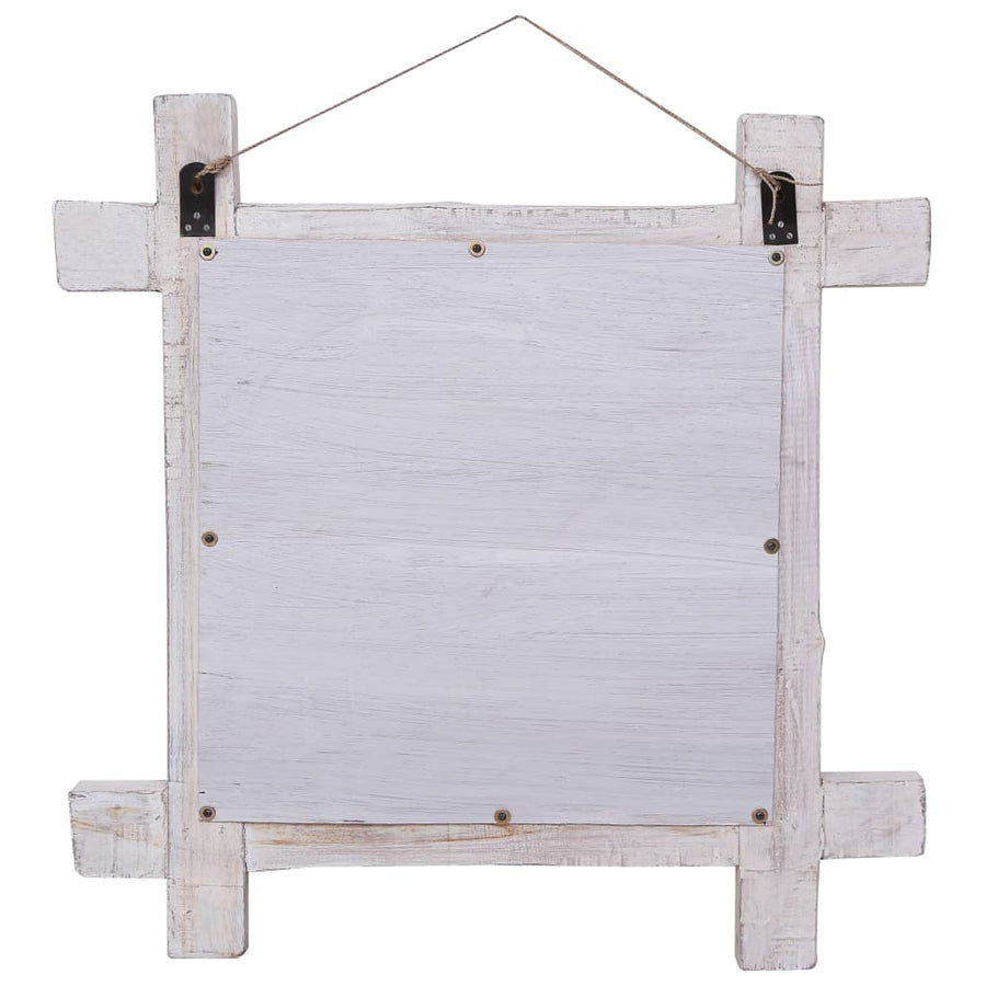 Spiegel Houtblokken 70X70 Cm Massief Gerecycled Hout 70 x 5 x 70 cm Wit