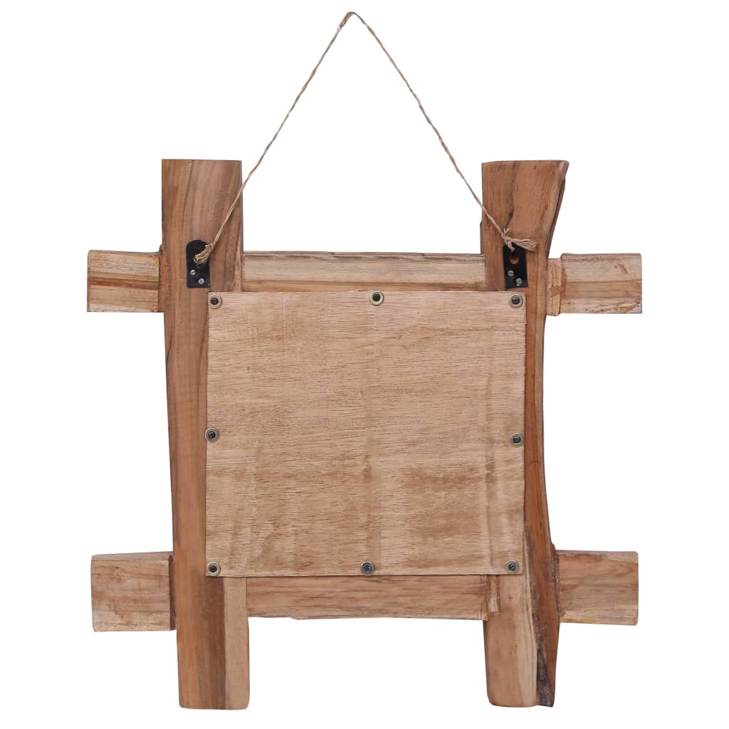 Spiegel houtblokken 50x50 cm gerecycled teakhout naturel