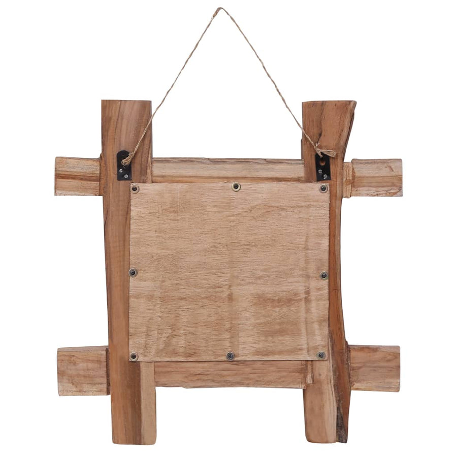 Spiegel houtblokken 50x50 cm gerecycled teakhout naturel