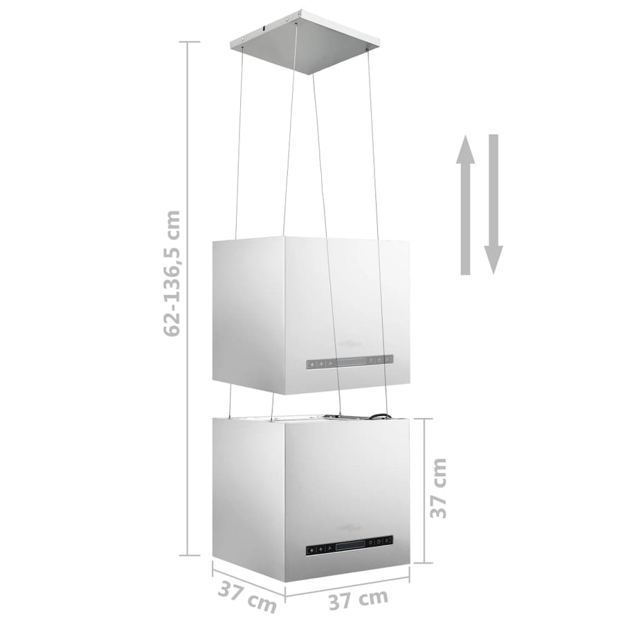 Afzuigkap Hangend Met Aanraaksensor Lcd Roestvrij Staal 37 cm Zilver