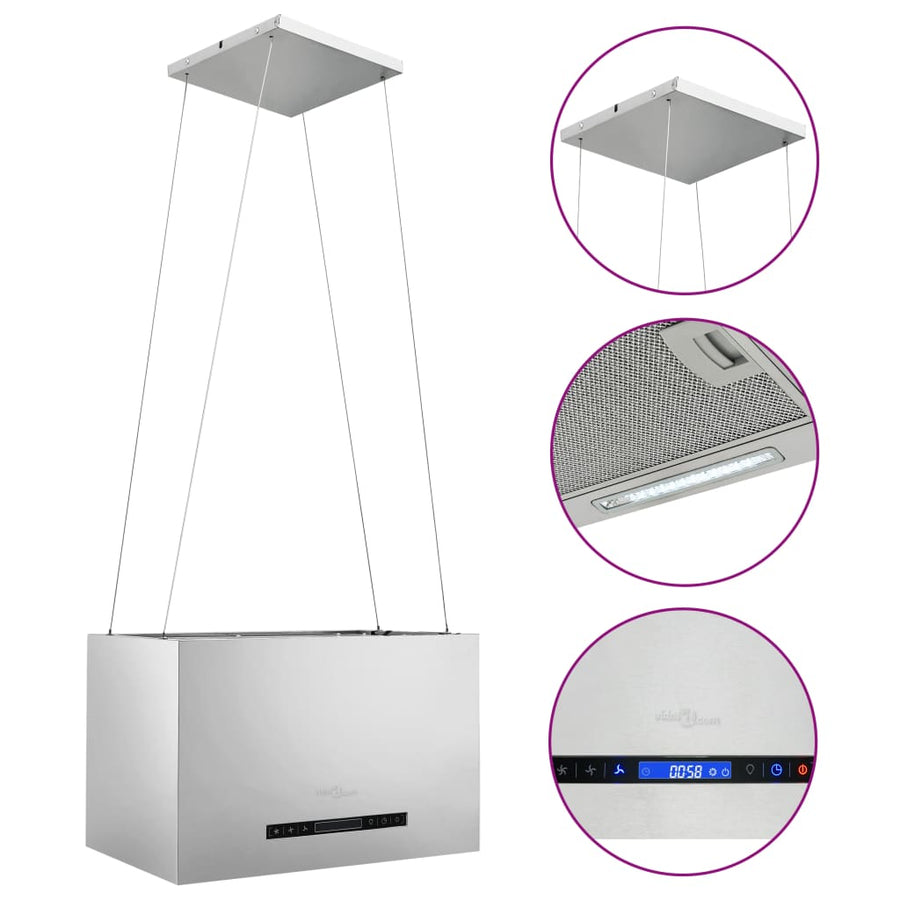 Afzuigkap Hangend Met Aanraaksensor Lcd Roestvrij Staal 55 cm Zilver