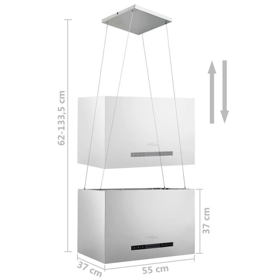 Afzuigkap Hangend Met Aanraaksensor Lcd Roestvrij Staal 55 cm Zilver