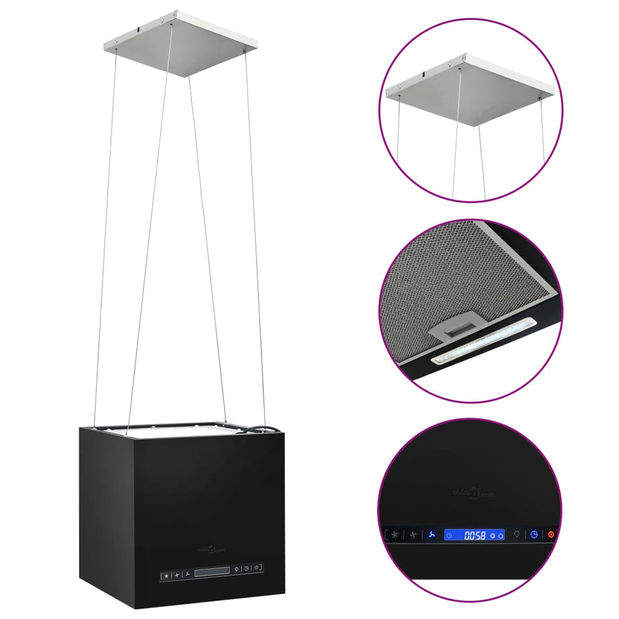 Afzuigkap Hangend Met Aanraaksensor Lcd Staal 37 cm Zwart