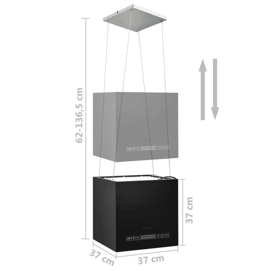 Afzuigkap Hangend Met Aanraaksensor Lcd Staal 37 cm Zwart