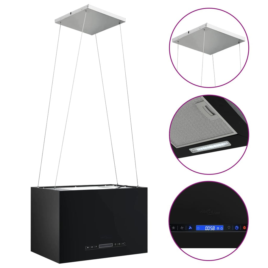 Afzuigkap Hangend Met Aanraaksensor Lcd Staal 55 cm Zwart