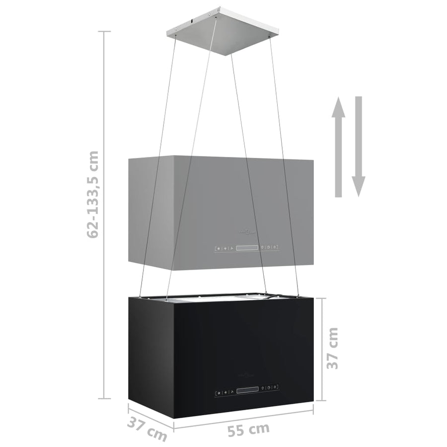 Afzuigkap Hangend Met Aanraaksensor Lcd Staal 55 cm Zwart