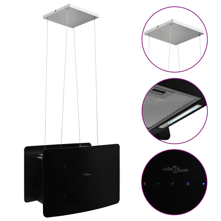 Afzuigkap Hangend Met Aanraaksensor Lcd Gehard Glas Hoogglans Wit