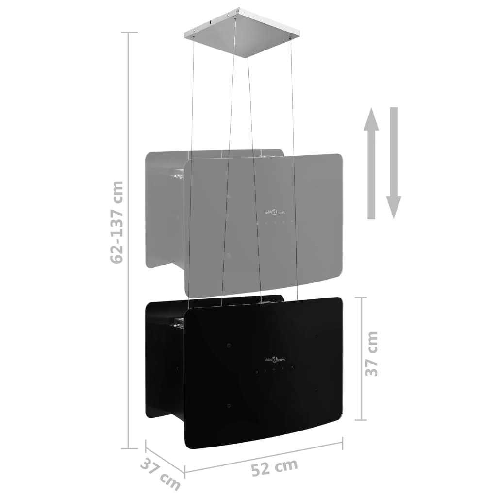 Afzuigkap Hangend Met Aanraaksensor Lcd Gehard Glas Hoogglans Wit
