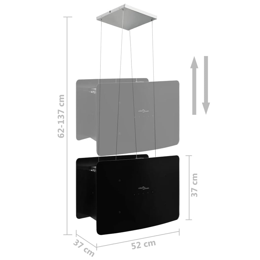 Afzuigkap Hangend Met Aanraaksensor Lcd Gehard Glas Hoogglans Wit