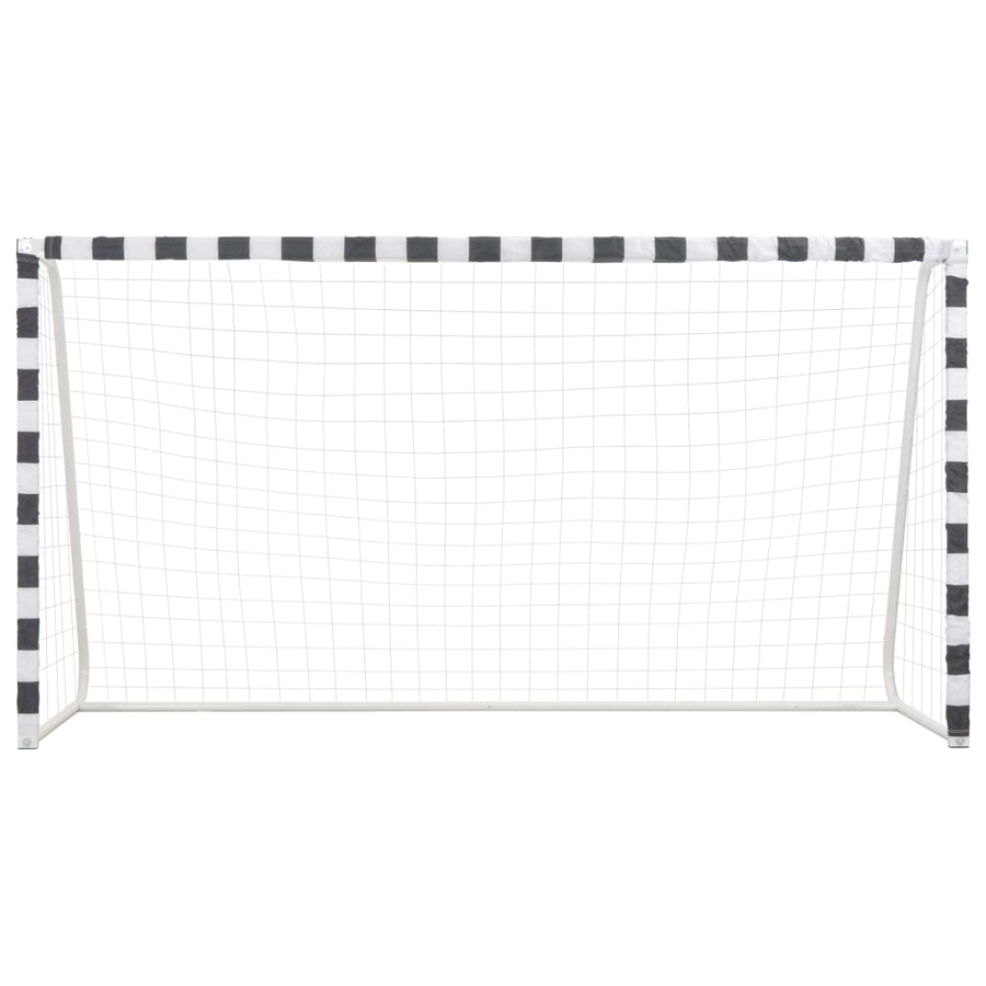 Voetbaldoel Metaal Zwart En Wit 300 x 160 x 90 cm
