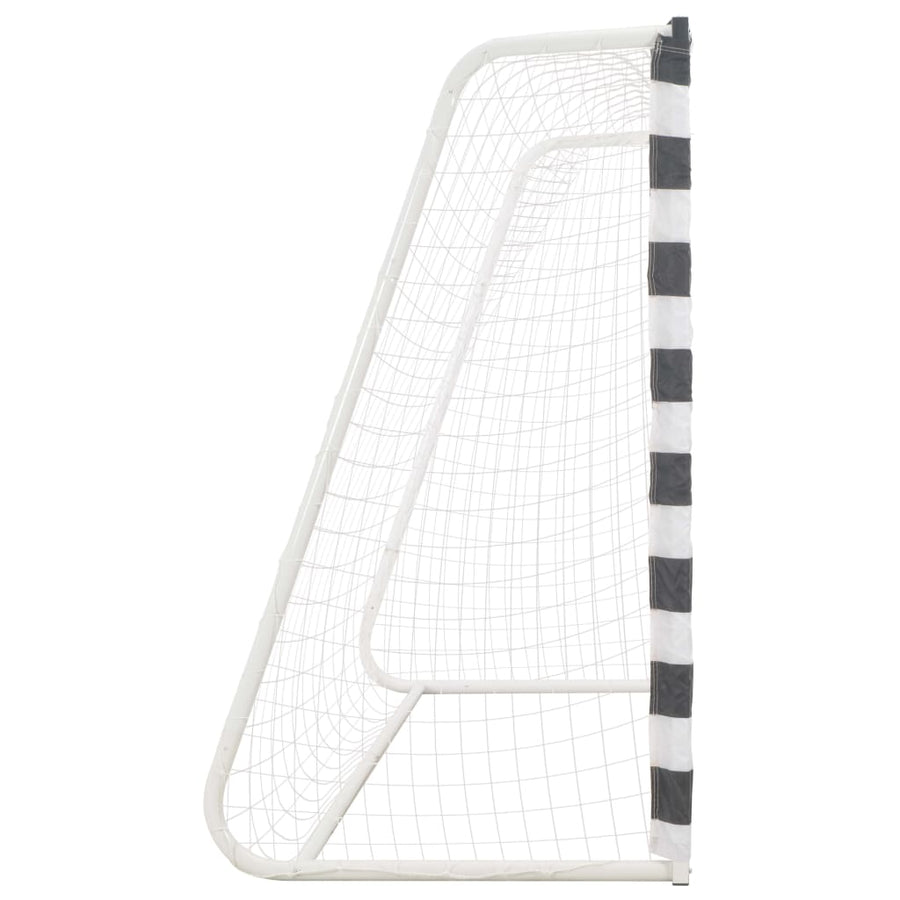Voetbaldoel Metaal Zwart En Wit 300 x 160 x 90 cm