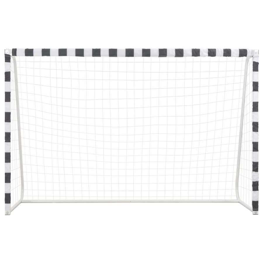Voetbaldoel Metaal Zwart En Wit 300 x 200 x 90 cm