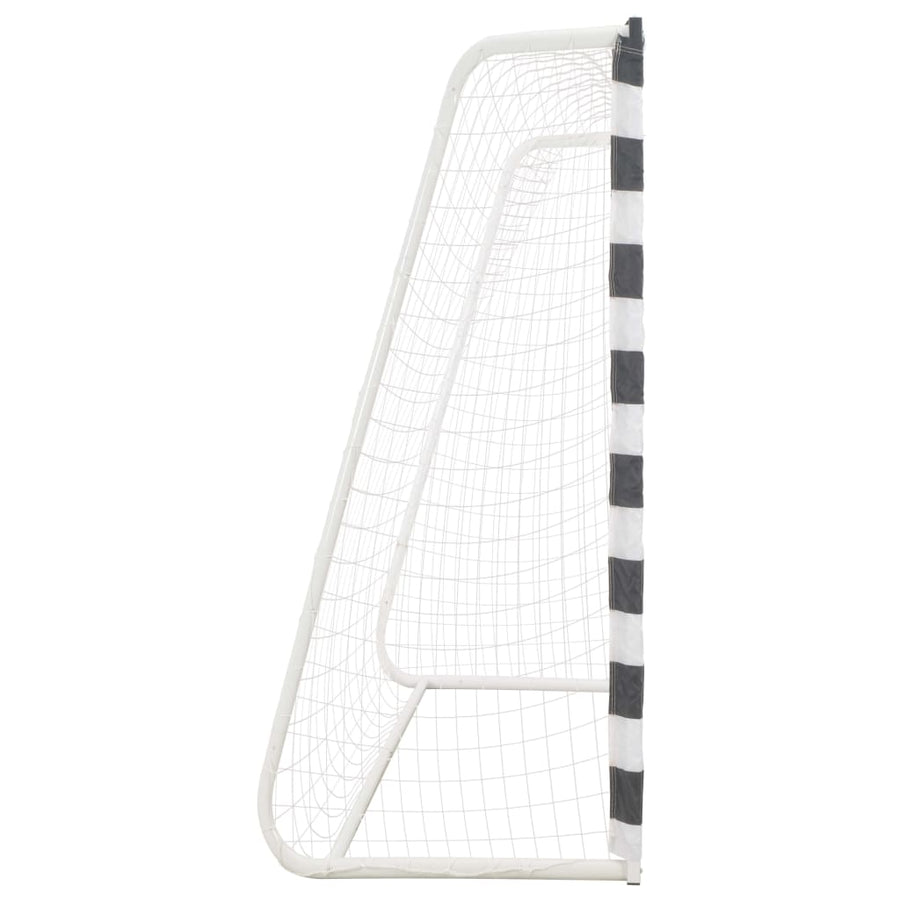 Voetbaldoel Metaal Zwart En Wit 300 x 200 x 90 cm
