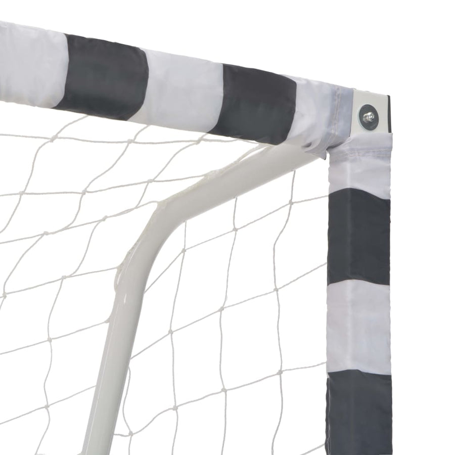 Voetbaldoel Metaal Zwart En Wit 300 x 200 x 90 cm