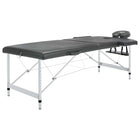 2-zone massage table 186x68 cm aluminum frame anthracite