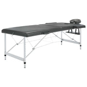Massagetafel 186x68 cm aluminium frame antraciet