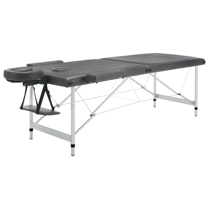 Massagetafel Met 2 Zones 186X68 Cm Aluminium Frame Antraciet