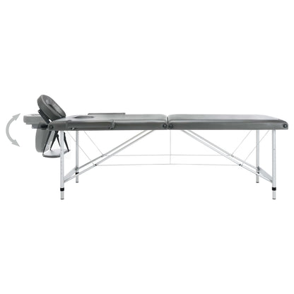 Massagetafel Met 2 Zones 186X68 Cm Aluminium Frame Antraciet