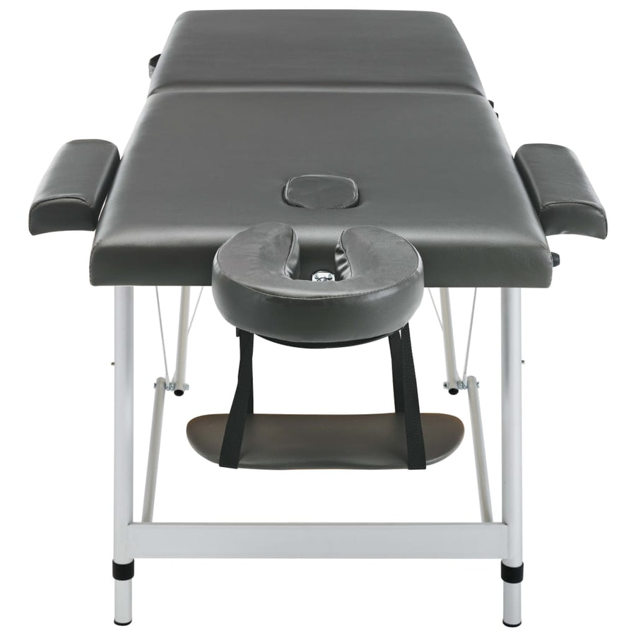 Massagetafel Met 2 Zones 186X68 Cm Aluminium Frame Antraciet