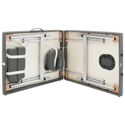 Massagetafel Met 2 Zones 186X68 Cm Aluminium Frame Antraciet