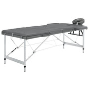 Massagetafel 186x68 cm aluminium frame antraciet