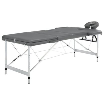 Massagetafel Met 3 Zones 186X68 Cm Aluminium Frame Antraciet