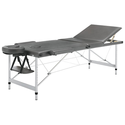 Massagetafel Met 3 Zones 186X68 Cm Aluminium Frame Antraciet