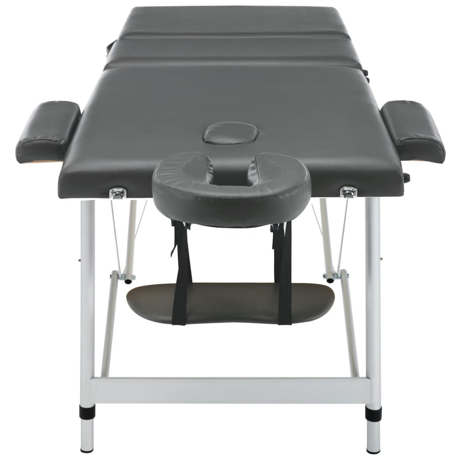 Massagetafel Met 3 Zones 186X68 Cm Aluminium Frame Antraciet