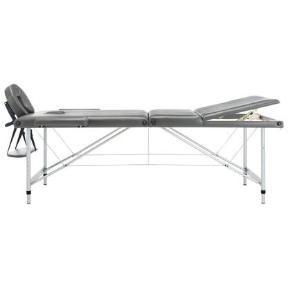 Massagetafel Met 3 Zones 186X68 Cm Aluminium Frame Antraciet