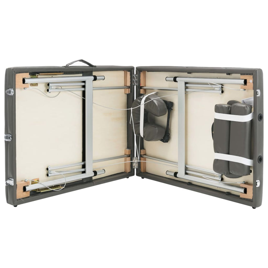 Massagetafel Met 3 Zones 186X68 Cm Aluminium Frame Antraciet