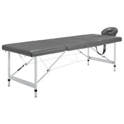 Massagetafel 186x68 cm aluminium antraciet