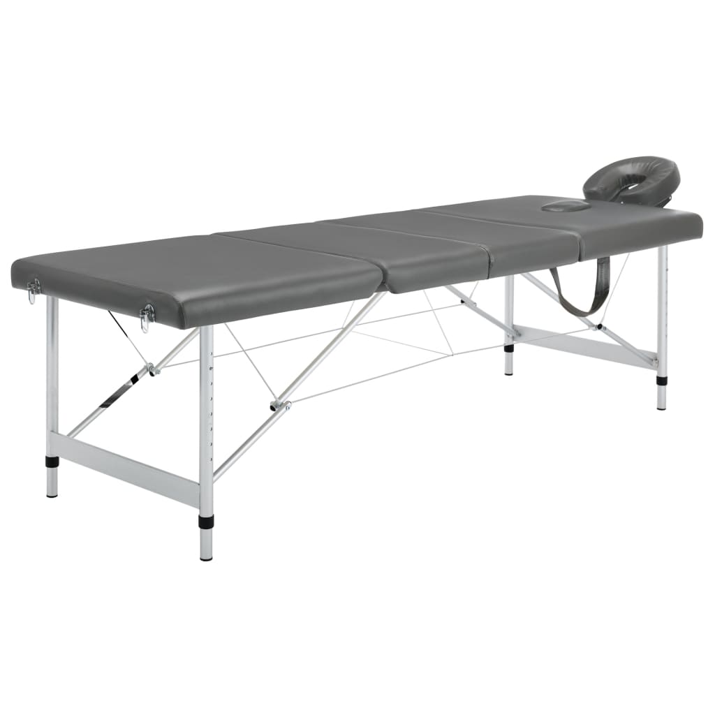 Massagetafel Met 4 Zones 186X68 Cm Aluminium Frame Antraciet