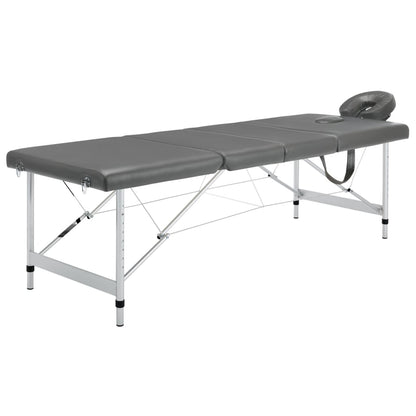 Massagetafel Met 4 Zones 186X68 Cm Aluminium Frame Antraciet