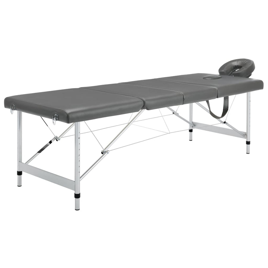 Massagetafel Met 4 Zones 186X68 Cm Aluminium Frame Antraciet