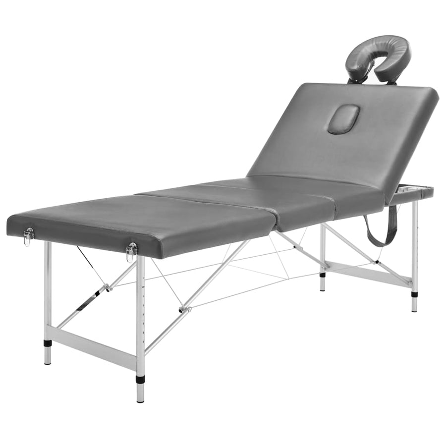 Massagetafel Met 4 Zones 186X68 Cm Aluminium Frame Antraciet