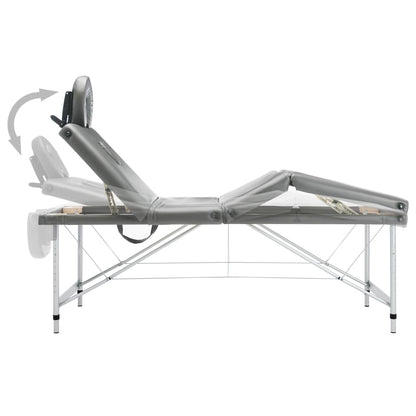Massagetafel Met 4 Zones 186X68 Cm Aluminium Frame Antraciet