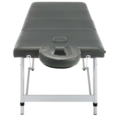 Massagetafel Met 4 Zones 186X68 Cm Aluminium Frame Antraciet