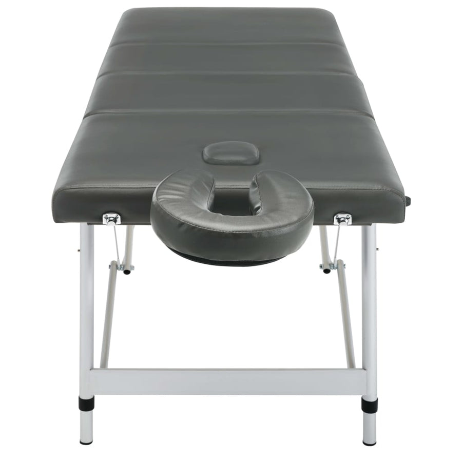 Massagetafel Met 4 Zones 186X68 Cm Aluminium Frame Antraciet